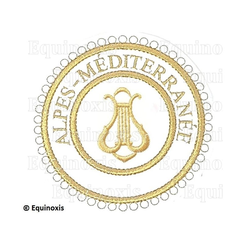 Badge / Macaron GLNF – Grande tenue provinciale – Grand Organiste – Alpes-Méditerranée – Brodé machine